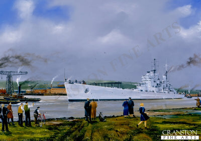 HMS Vanguard, Away the Vanguard by Randall Wilson [Postcard]