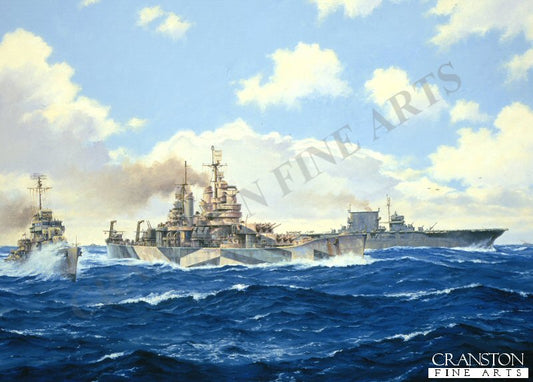 USS Baltimore and Saratoga in the Pacific by Anthony Saunders [Postcard]