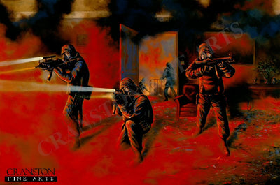 Assault on the Iranian Embassy by the Pagoda Troop 22 SAS by Graeme Lothian. [Original Painting]
