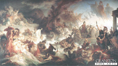 Battle of Salamis, 23rd September 480BC by Wilhelm von Kaulbach. [print]