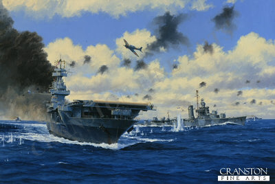 USS Yorktown at the Battle of Midway by Anthony Saunders [Original Painting]