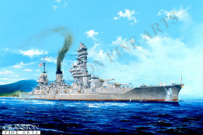 Japanese Battleship Fuso by Randall Wilson. [Postcard]
