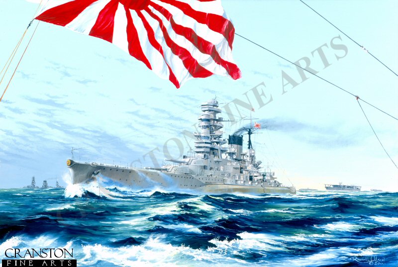 Japanese Battleship Nagato by Randall Wilson [Original Painting]
