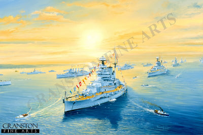 Sunset at Spithead by Randall Wilson. [Postcard]