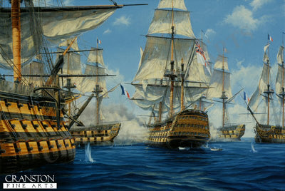 Nelsons Victory at Trafalgar by Anthony Saunders. [Postcard]