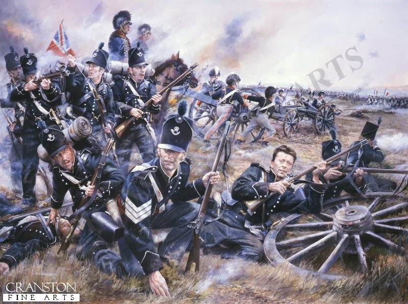 The 95th Rifle Brigade at the Battle of Fuentes De Onoro, 5th May 1811 by Chris Collingwood. [Postcard]