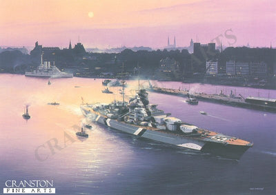Bismarck at Hamburg by Ivan Berryman. [Postcard]