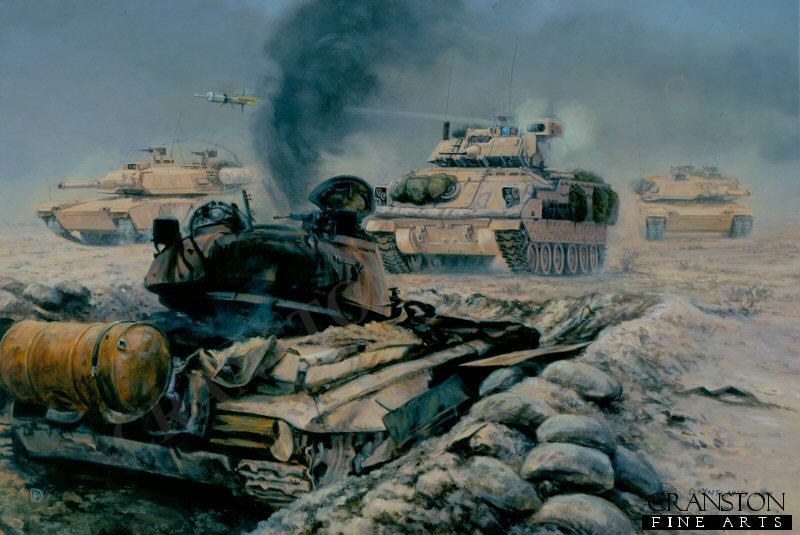 Battle of 73 Easting, Iraq, 26th February 1991 by David Pentland. [Postcard]