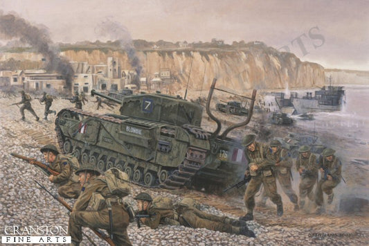 Disaster at Dieppe, France, 19th August 1942 by David Pentland. [Postcard]