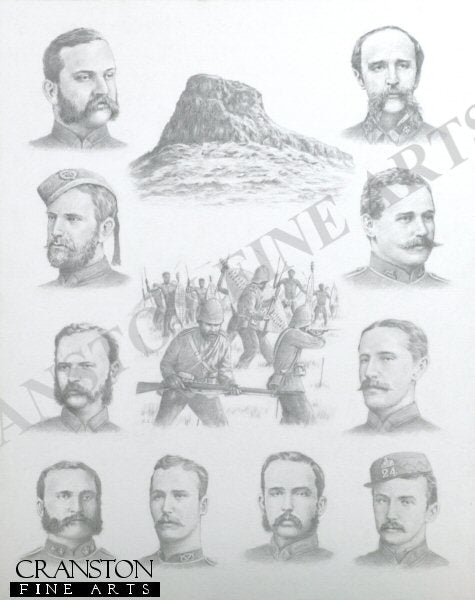 Battle of Isandhlwana 22nd January 1879 (Major Figures of the Battle) by Stuart Liptrot [Original Drawing]