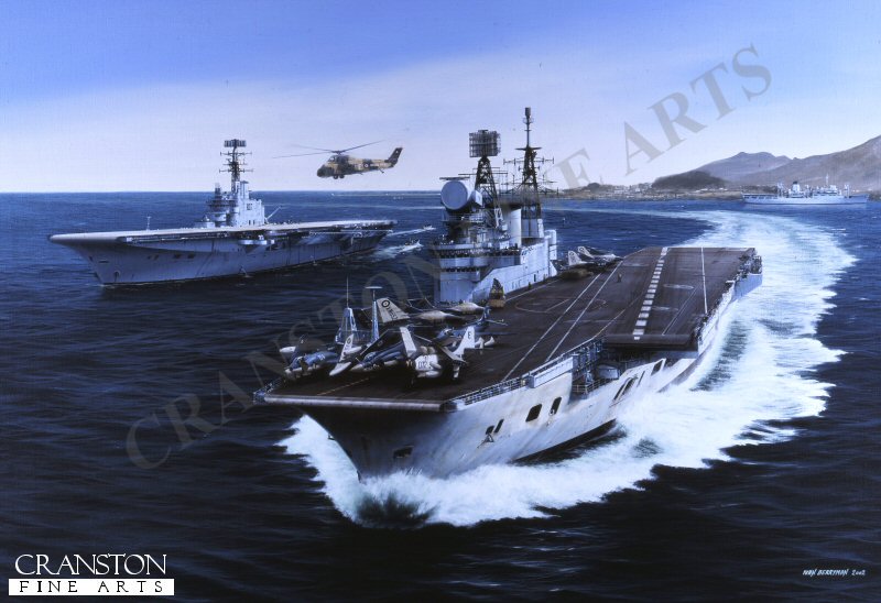 HMS Eagle and HMS Albion by Ivan Berryman [Postcard]