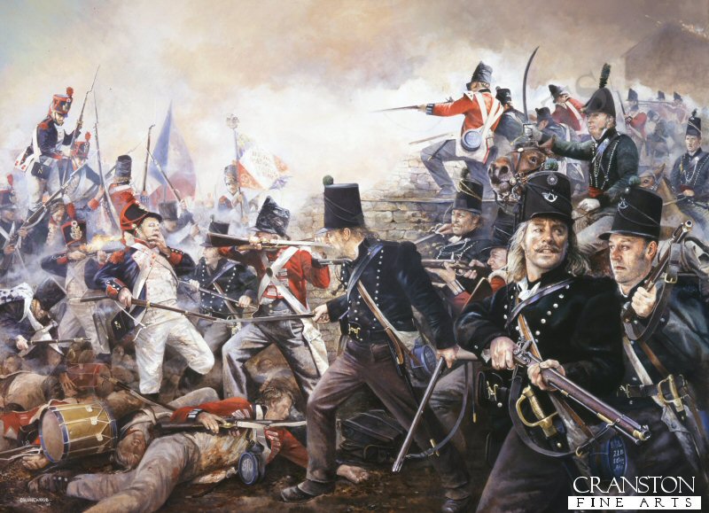 The Defence of La Haye-Sainte, 18th June 1815 by Chris Collingwood. [Postcard]