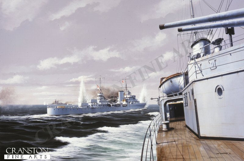 The Pursuit of the Graf Spee by Ivan Berryman [Original Painting]