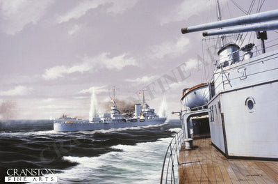 The Pursuit of the Graf Spee by Ivan Berryman [Original Painting]