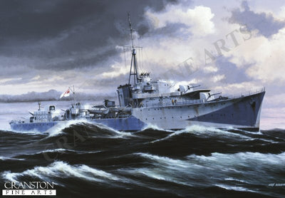 HMS Onslaught by Ivan Berryman. [Postcard]