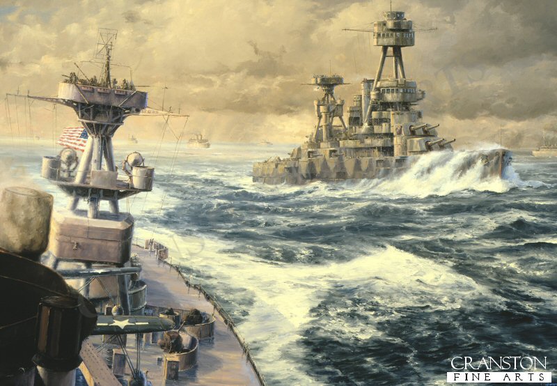 Escort for the Troops - USS New York by Anthony Saunders. [Postcard]