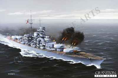 Bismarck Replies to HMS Hood by Ivan Berryman [Original Painting]