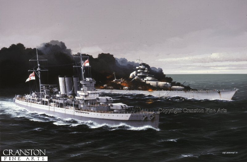 HMS Dorsetshire by Ivan Berryman. [Postcard]