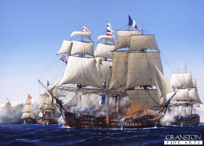 Trafalgar- The Destruction of The Bucentaure by Ivan Berryman. [Postcard]