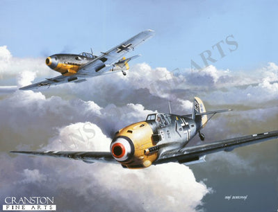 Adolf Galland / Messerschmitt Bf109 E-4 by Ivan Berryman. [Postcard]