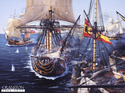 HMS Captain at the Battle of Cape St Vincent by Ivan Berryman. [Postcard]