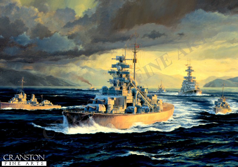 Bismarck - The Final Voyage by Anthony Saunders. [Postcard]