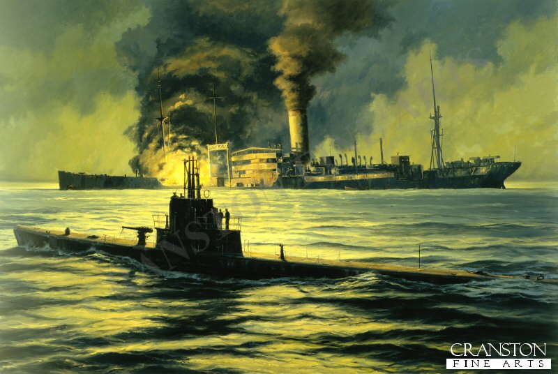 Night of the Hunter, USS Wahoo by Anthony Saunders. [Original Painting]