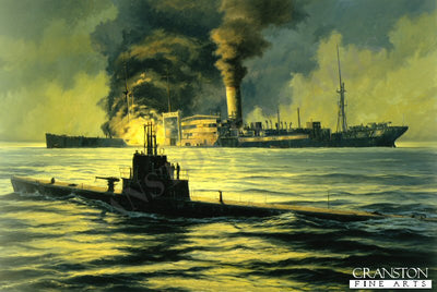 Night of the Hunter, USS Wahoo by Anthony Saunders. [Original Painting]