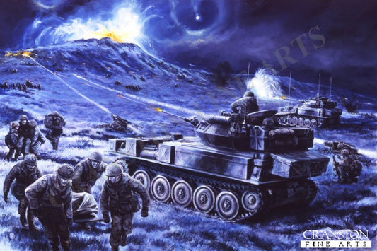 Battle for Wireless Ridge, Falklands, 13th June 1982 by David Pentland. [Postcard]