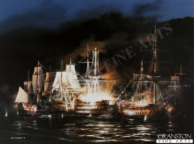 The Battle of the Nile, 1798 - The Burning of L Orient by Ivan Berryman. [Postcard]