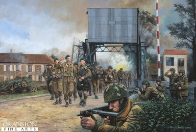 Piper Bill, Pegasus Bridge, Normandy, 13.00hrs, 6th June 1944 by David Pentland. [Original Painting]