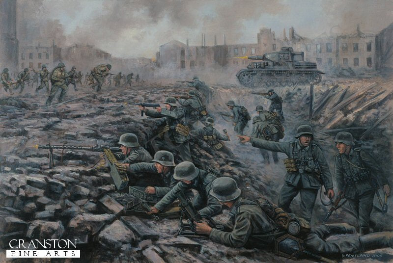 Battle on the Volga, Stalingrad, Southern Russia, 30th September 1942 by David Pentland. [Original Painting]