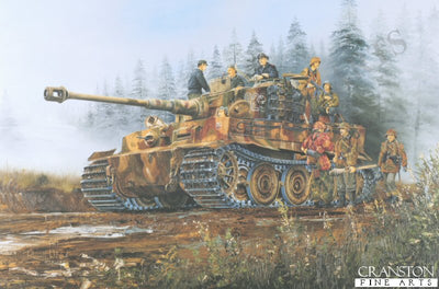 Tiger I of the 3rd SS Totenkopf Division, Poland 1944 by Randall Wilson. (C) [print]