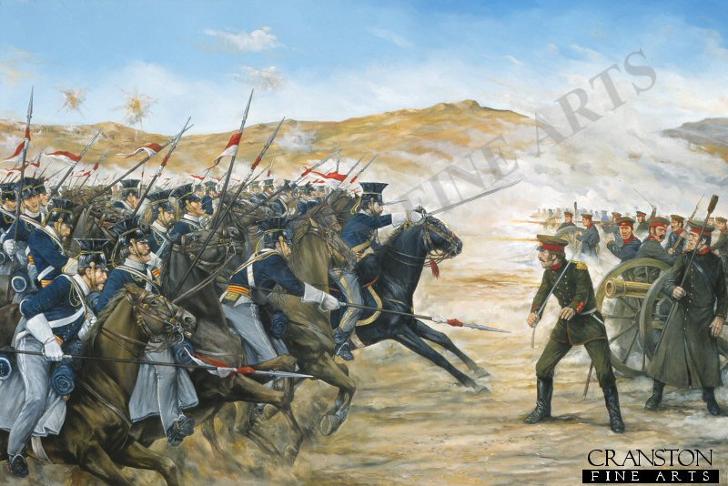 Charge of the 17th Lancers at the Battle of the Balaclava by Brian Palmer. [Postcard]