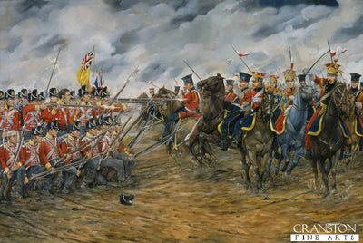 Charge of the Dutch Lancers against the British Squares at Waterloo by Brian Palmer. [Original Painting]