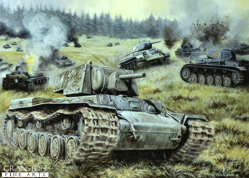 Red Steel at Kamenewo, Mtsensk, Central Front, Russia, 6th October 1941 by David Pentland. [Postcard]