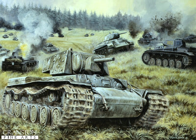 Red Steel at Kamenewo, Mtsensk, Central Front, Russia, 6th October 1941 by David Pentland. [Postcard]