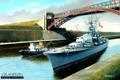 Tirpitz Passing Through Kiel Canal by Ivan Berryman [Original Painting]