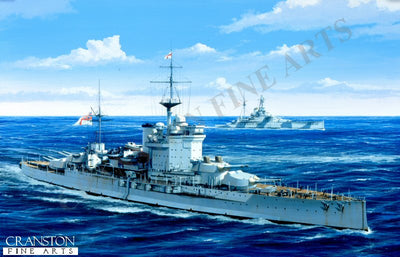 HMS Warspite by Ivan Berryman. [Postcard]
