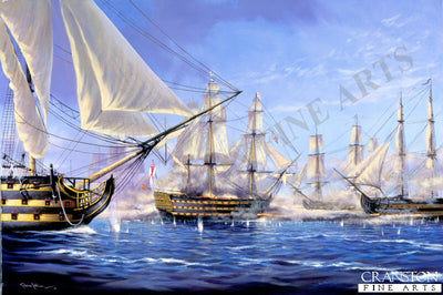 Breaking the Line at the Battle of Trafalgar  by Graeme Lothian. [Original Painting]