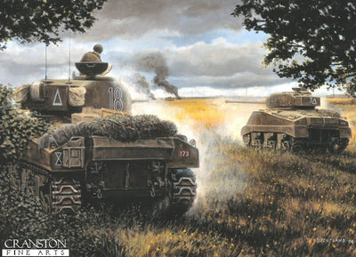 The Death of Wittmann, St Aignan de Cramesnil, France, 8th August 1944 by David Pentland. [Postcard]