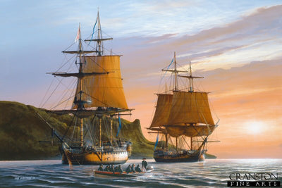 HMS Captain and HMS Southampton, 1796 by Ivan Berryman. [Postcard]