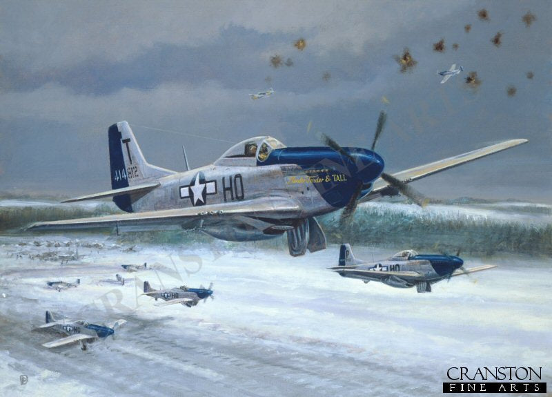 Dogfight over Asch, Belgium, 09.20 a.m., New Years Day, 1st January 1945 by David Pentland. [Postcard]
