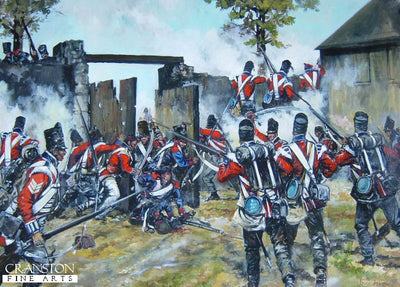 Defence of Hougoumont Farm at the Battle of Waterloo by Jason Askew. [Postcard]