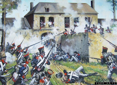 French Attack on Hougoumont Farm at the Battle of Waterloo by Jason Askew. [Postcard]