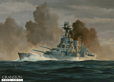 The Final Salvo - HMS Hood by Anthony Saunders. [Postcard]