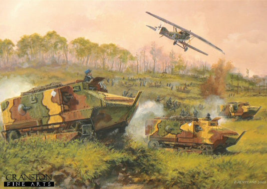 Tanks on the Marne - France, 18th July 1918 by David Pentland [Postcard]