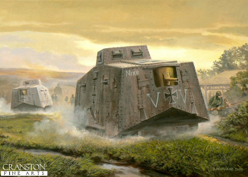 The New War Elephants, Cachy, France 24th April 1918 by David Pentland. [Postcard]