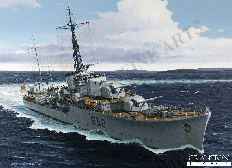 HMS Matchless by Ivan Berryman. [Postcard]