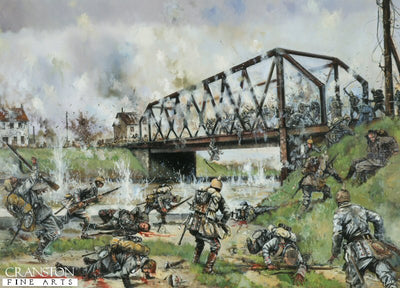 German Assault on the Nimy Bridge, Mons, 23rd August 1914 by Jason Askew. [Postcard]